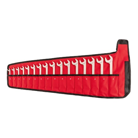 Tekton Angle Head Open End Wrench Set with Pouch, 16-Piece (10-27 mm) WAE92402